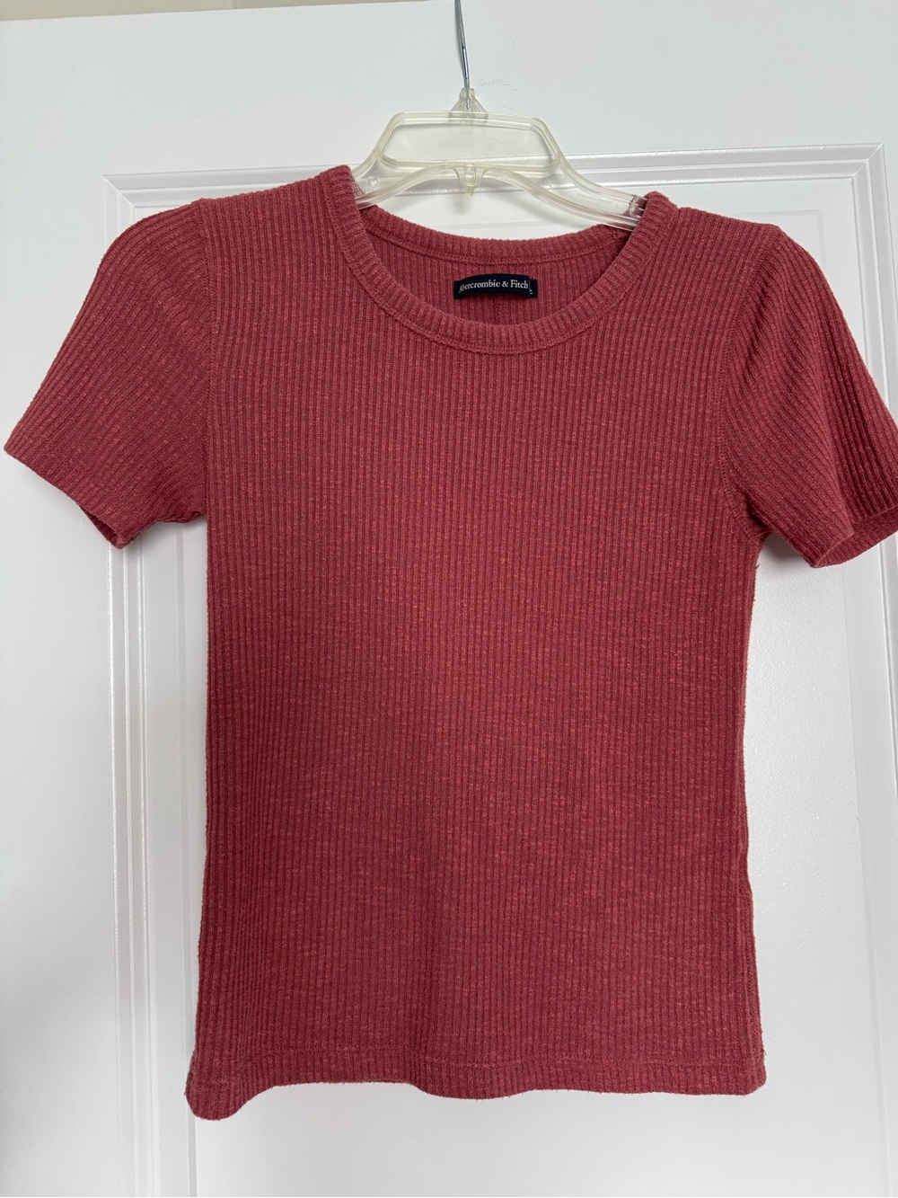 Abercrombie & Fitch Ribbed Short-Sleeve Tee - Rose